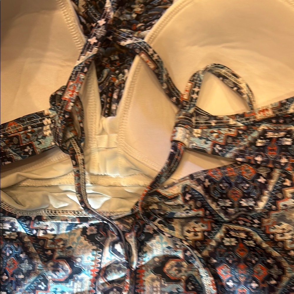 Swimsuits For All Blue and White Patterned Swimwear - Picture 8 of 11